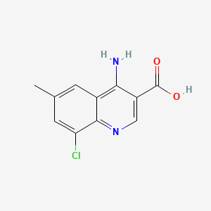molecular formula C11H9ClN2O2 B580534 4-Amino-8-chloro-6-methylquinoline-3-carboxylic acid CAS No. 1242260-91-8