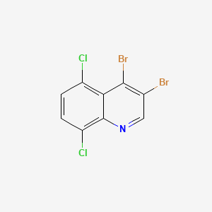 molecular formula C9H3Br2Cl2N B580539 3,4-Dibromo-5,8-dichloroquinoline CAS No. 1210871-95-6