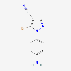 molecular formula C10H7BrN4 B580543 1-(4-aminophenyl)-5-bromo-1H-pyrazole-4-carbonitrile CAS No. 1269292-39-8