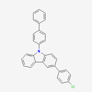 molecular formula C30H20ClN B580544 9-([1,1'-Biphenyl]-4-yl)-3-(4-chlorophenyl)-9H-carbazole CAS No. 1219821-48-3