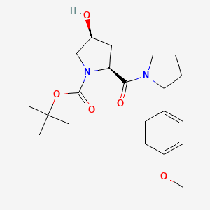 molecular formula C21H30N2O5 B580545 (2S,4S)-tert-butyl 4-hydroxy-2-(2-(4-methoxyphenyl)pyrrolidine-1-carbonyl)pyrrolidine-1-carboxylate CAS No. 1246639-53-1