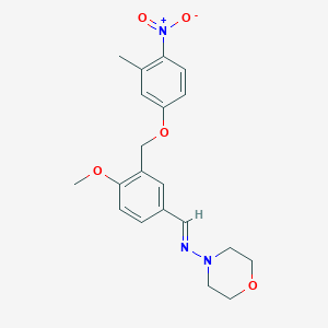 molecular formula C20H23N3O5 B5805573 N-((E)-1-{4-METHOXY-3-[(3-METHYL-4-NITROPHENOXY)METHYL]PHENYL}METHYLIDENE)-N-MORPHOLINOAMINE 