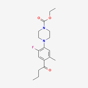 molecular formula C18H25FN2O3 B5805593 Ethyl 4-(4-butanoyl-2-fluoro-5-methylphenyl)piperazine-1-carboxylate 