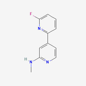 molecular formula C11H10FN3 B580563 6-Fluoro-N-methyl-[2,4'-bipyridin]-2'-amine CAS No. 1245649-68-6