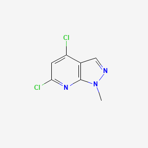 molecular formula C7H5Cl2N3 B580565 4,6-二氯-1-甲基-1H-吡唑并[3,4-b]吡啶 CAS No. 1227089-74-8