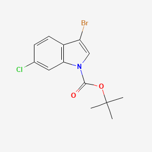 molecular formula C13H13BrClNO2 B580566 N-Boc-3-bromo-6-chloroindole CAS No. 1246471-36-2
