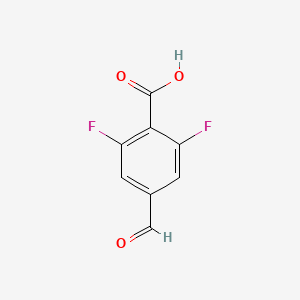 molecular formula C8H4F2O3 B580568 2,6-Difluoro-4-formylbenzoic acid CAS No. 1242070-98-9