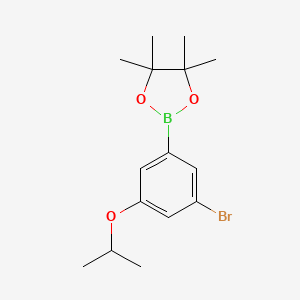 molecular formula C15H22BBrO3 B580575 2-(3-Bromo-5-isopropoxyphenyl)-4,4,5,5-tetramethyl-1,3,2-dioxaborolane CAS No. 1218790-34-1