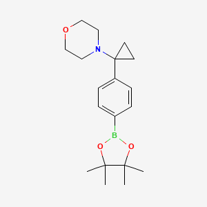 molecular formula C19H28BNO3 B580576 4-(1-(4-(4,4,5,5-Tetramethyl-1,3,2-dioxaborolan-2-yl)phenyl)cyclopropyl)morpholine CAS No. 1206594-08-2