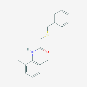 molecular formula C18H21NOS B5805776 N-(2,6-dimethylphenyl)-2-[(2-methylphenyl)methylsulfanyl]acetamide 