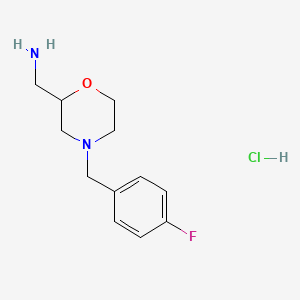 molecular formula C12H18ClFN2O B580581 (4-(4-Fluorobenzyl)morpholin-2-yl)methanamine hydrochloride CAS No. 1251032-59-3