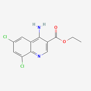 molecular formula C12H10Cl2N2O2 B580583 Ethyl 4-amino-6,8-dichloroquinoline-3-carboxylate CAS No. 1242260-24-7