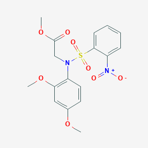 molecular formula C17H18N2O8S B5805923 methyl 2-(2,4-dimethoxy-N-(2-nitrophenyl)sulfonylanilino)acetate 