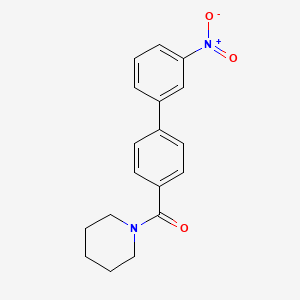 molecular formula C18H18N2O3 B580596 3-Nitro-4'-(piperidinocarbonyl)biphenyl CAS No. 1355248-23-5