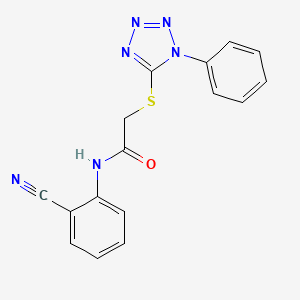 molecular formula C16H12N6OS B5806003 N~1~-(2-CYANOPHENYL)-2-[(1-PHENYL-1H-1,2,3,4-TETRAAZOL-5-YL)SULFANYL]ACETAMIDE 