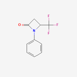 molecular formula C10H8F3NO B580608 1-Phenyl-4-(trifluoromethyl)azetidin-2-one CAS No. 1224599-69-2