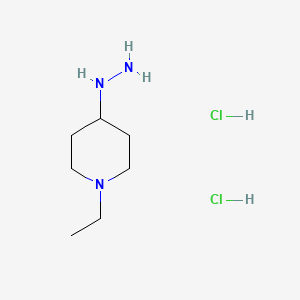 molecular formula C7H19Cl2N3 B580610 1-Ethyl-4-hydrazinylpiperidine dihydrochloride CAS No. 99669-99-5