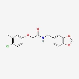 molecular formula C17H16ClNO4 B5806106 N-(benzo[d][1,3]dioxol-5-ylmethyl)-2-(4-chloro-3-methylphenoxy)acetamide 