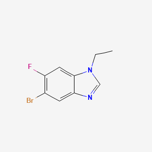 molecular formula C9H8BrFN2 B580613 5-Bromo-1-ethyl-6-fluoro-1H-benzo[d]imidazole CAS No. 1261988-22-0