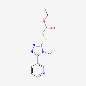 molecular formula C13H16N4O2S B5806270 ETHYL 2-{[4-ETHYL-5-(3-PYRIDYL)-4H-1,2,4-TRIAZOL-3-YL]SULFANYL}ACETATE 