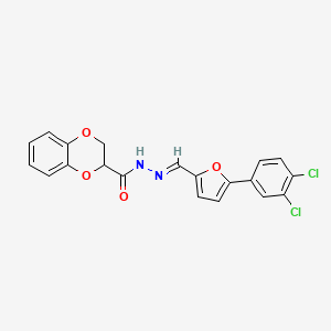 molecular formula C20H14Cl2N2O4 B5806275 N'-{(E)-[5-(3,4-dichlorophenyl)furan-2-yl]methylidene}-2,3-dihydro-1,4-benzodioxine-2-carbohydrazide 