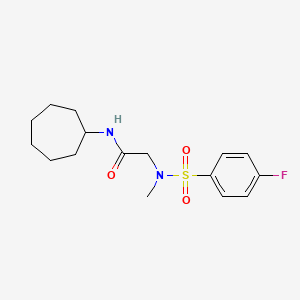 molecular formula C16H23FN2O3S B5806286 N-cycloheptyl-N~2~-[(4-fluorophenyl)sulfonyl]-N~2~-methylglycinamide 