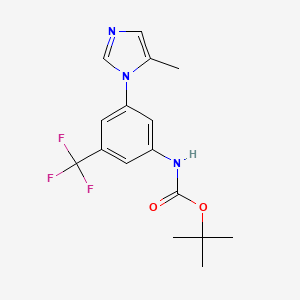 molecular formula C16H18F3N3O2 B580635 tert-Butyl (3-(5-methyl-1H-imidazol-1-yl)-5-(trifluoromethyl)phenyl)carbamate CAS No. 641571-19-9