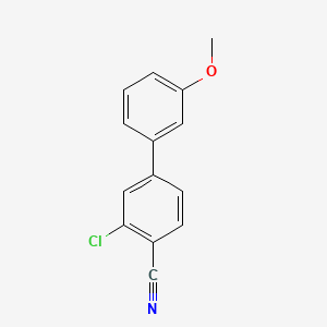 molecular formula C14H10ClNO B580636 2-氯-4-(3-甲氧基苯基)苯甲腈 CAS No. 1237081-74-1