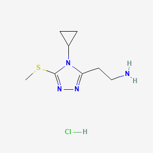 molecular formula C8H15ClN4S B580637 2-(4-Cyclopropyl-5-(methylthio)-4H-1,2,4-triazol-3-yl)ethanamine hydrochloride CAS No. 1233025-89-2