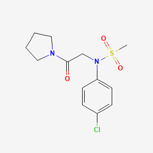 molecular formula C13H17ClN2O3S B5806395 N-(4-chlorophenyl)-N-[2-oxo-2-(1-pyrrolidinyl)ethyl]methanesulfonamide 