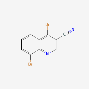 molecular formula C10H4Br2N2 B580642 4,8-Dibromoquinoline-3-carbonitrile CAS No. 1242260-88-3