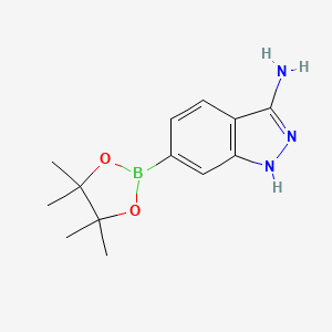 molecular formula C13H18BN3O2 B580643 6-(4,4,5,5-Tetramethyl-1,3,2-dioxaborolan-2-YL)-1H-indazol-3-amine CAS No. 1187968-75-7