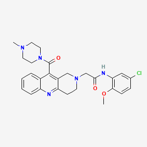 molecular formula C27H30ClN5O3 B580650 N-(5-Chloro-2-methoxyphenyl)-2-(10-(4-methylpiperazine-1-carbonyl)-3,4-dihydrobenzo[b][1,6]naphthyridin-2(1H)-yl)acetamide CAS No. 1228168-11-3