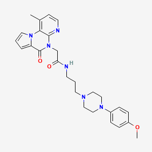 molecular formula C27H32N6O3 B580651 N-(3-(4-(4-Methoxyphenyl)piperazin-1-yl)propyl)-2-(1-methyl-6-oxopyrido[2,3-e]pyrrolo[1,2-a]pyrazin-5(6H)-yl)acetamide CAS No. 1355244-02-8