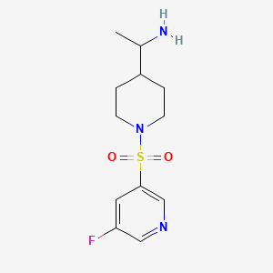 molecular formula C12H18FN3O2S B580655 1-(1-(5-Fluoropyridin-3-ylsulfonyl)piperidin-4-yl)ethanamine CAS No. 1274122-74-5