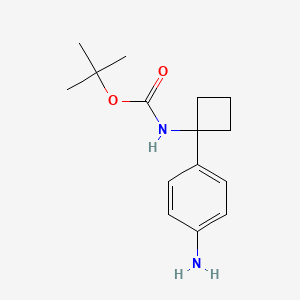 molecular formula C15H22N2O2 B580674 tert-Butyl (1-(4-aminophenyl)cyclobutyl)carbamate CAS No. 1259224-00-4