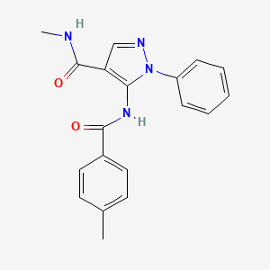 molecular formula C19H18N4O2 B5806836 N-methyl-5-[(4-methylbenzoyl)amino]-1-phenylpyrazole-4-carboxamide 