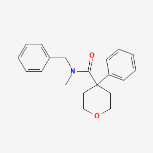 molecular formula C20H23NO2 B5806938 N-benzyl-N-methyl-4-phenyloxane-4-carboxamide 