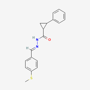 molecular formula C18H18N2OS B5807005 N'-[(E)-[4-(METHYLSULFANYL)PHENYL]METHYLIDENE]-2-PHENYLCYCLOPROPANE-1-CARBOHYDRAZIDE 