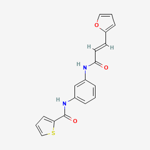 molecular formula C18H14N2O3S B5807061 N-(3-{[(2E)-3-(furan-2-yl)prop-2-enoyl]amino}phenyl)thiophene-2-carboxamide 