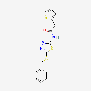 molecular formula C15H13N3OS3 B5807074 N-[5-(Benzylsulfanyl)-1,3,4-thiadiazol-2-YL]-2-(thiophen-2-YL)acetamide 