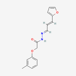 molecular formula C16H16N2O3 B5807156 N'-[3-(2-furyl)-2-propen-1-ylidene]-2-(3-methylphenoxy)acetohydrazide 
