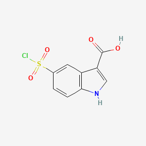 molecular formula C9H6ClNO4S B580722 5-(Chlorosulfonyl)-1H-indole-3-carboxylic acid CAS No. 1367929-02-9