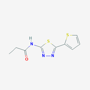 molecular formula C9H9N3OS2 B5807296 N-[5-(thiophen-2-yl)-1,3,4-thiadiazol-2-yl]propanamide 