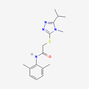 molecular formula C16H22N4OS B5807365 N-(2,6-DIMETHYLPHENYL)-2-[(5-ISOPROPYL-4-METHYL-4H-1,2,4-TRIAZOL-3-YL)SULFANYL]ACETAMIDE 