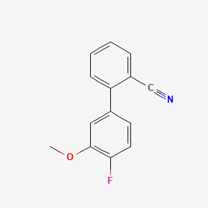 molecular formula C14H10FNO B580753 2-(4-Fluoro-3-methoxyphenyl)benzonitrile CAS No. 1352318-04-7