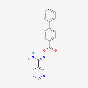 molecular formula C19H15N3O2 B5807681 N'-[(biphenyl-4-ylcarbonyl)oxy]pyridine-3-carboximidamide 