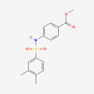 molecular formula C16H17NO4S B5807760 methyl 4-{[(3,4-dimethylphenyl)sulfonyl]amino}benzoate 