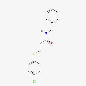 molecular formula C16H16ClNOS B5807936 N-benzyl-3-((4-chlorophenyl)thio)propanamide 