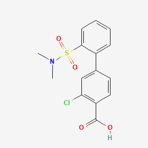 molecular formula C15H14ClNO4S B580794 3-Chloro-2'-(N,N-dimethylsulfamoyl)-[1,1'-biphenyl]-4-carboxylic acid CAS No. 1261939-26-7